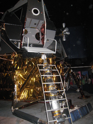 Tim and Cole looking at the lunar lander (07-26-2009 11:14)