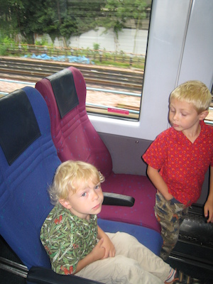 Cole and Tim on the Heathrow express (07-27-2009 09:57)