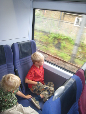 Cole and Tim on the Heathrow express (07-27-2009 09:57)