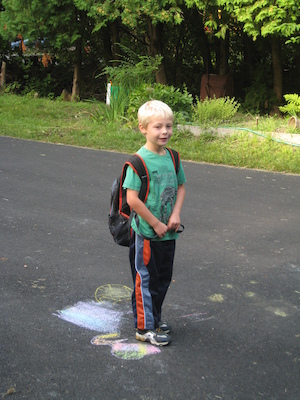 Tim ready for school (09-08-2009 07:30)