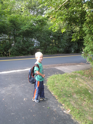 Tim ready for school (09-08-2009 07:30)