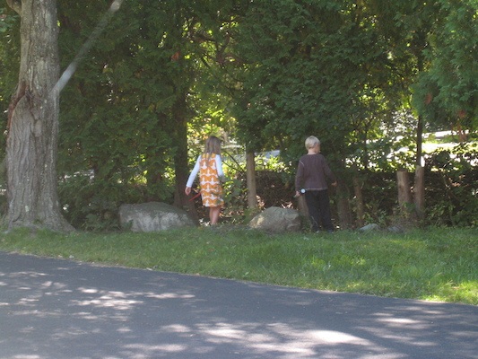 Shana and Tim exploring the stream (09-14-2009 12:51)