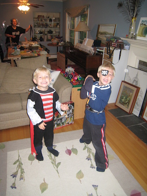 Cole and Tim in ITLA Pirate Day finery (09-19-2009 07:14)