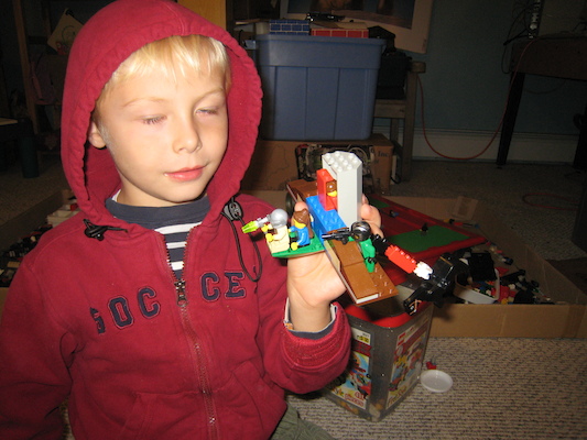 Tim with Lego spaceship (10-15-2009 16:12)