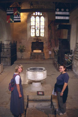 Xine and Kathy in Hungerford castle chapel