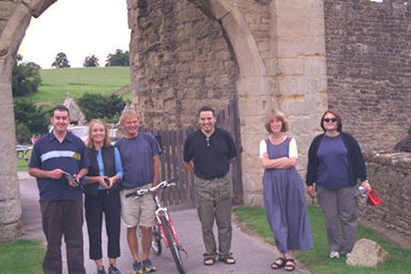 Keith, Kathy, Lizzie and Xine at Hungerford Castle