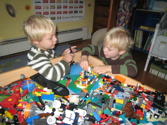 Tim and Cole's Lego houses (11-17-2009 07:44)