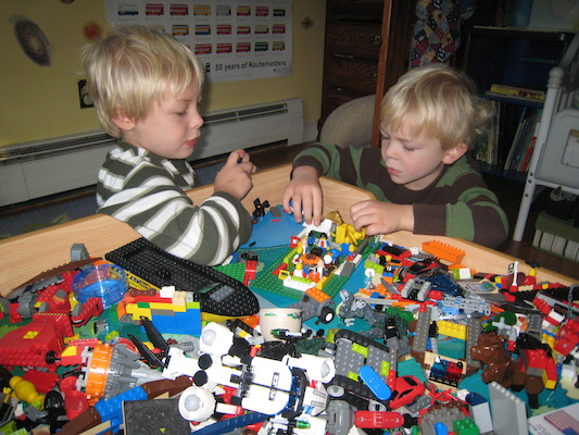 Tim and Cole's Lego houses (11-17-2009 07:44)
