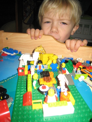 Tim and Cole's Lego houses (11-17-2009 07:45)