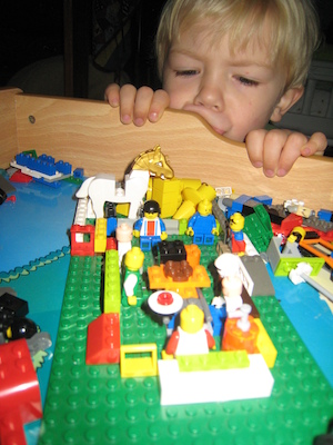 Tim and Cole's Lego houses (11-17-2009 07:45)