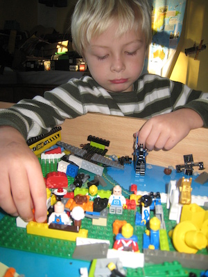 Tim and Cole's Lego houses (11-17-2009 07:45)