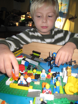 Tim and Cole's Lego houses (11-17-2009 07:45)