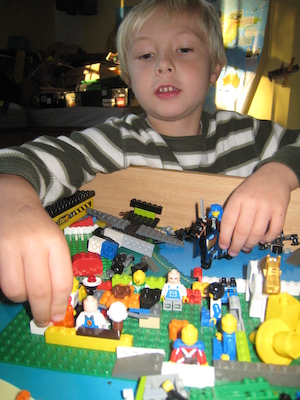 Tim and Cole's Lego houses (11-17-2009 07:45)