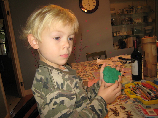 Cole and his playdough (11-18-2009 07:57)