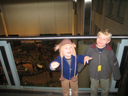 Cole and Tim above the dinosaur room (12-30-2009 13:36)