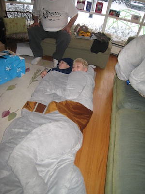 Cole and Tim in a Tauntaun (01-01-2010 07:48)