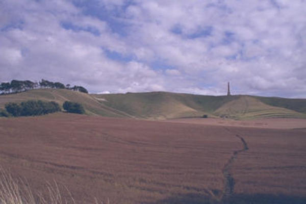 White horse, crop circle, and monument