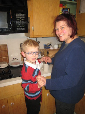 Cole wearing Xine's glasses (02-10-2010 16:00)