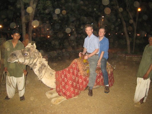 Ben and Mark on a Camel at Chokhi Dhani (03-17-2010 09:20)