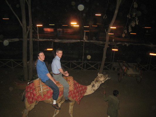 Ben and Mark on a Camel at Chokhi Dhani (03-17-2010 09:20)