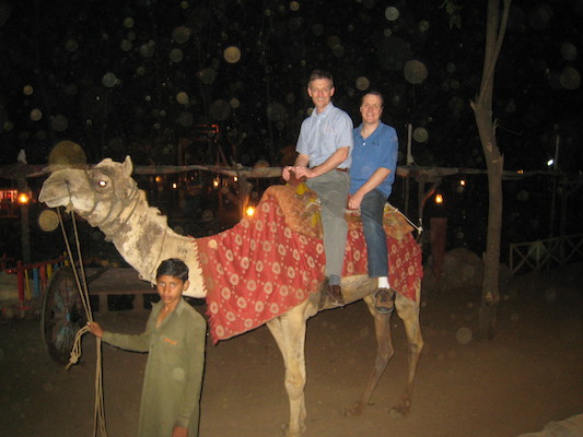 Ben and Mark on a Camel at Chokhi Dhani (03-17-2010 09:23)