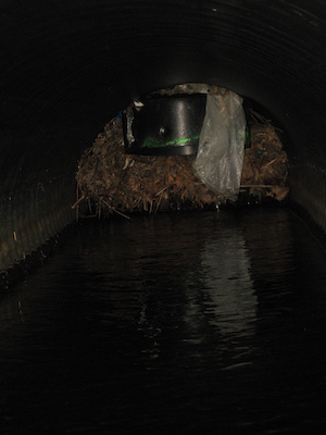 The blocked culvert under Sweetwater (03-21-2010 10:10)
