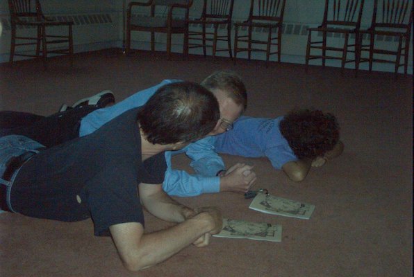 Rev. John, David and Jarred watch the sermon (05-30-2010 14:46)