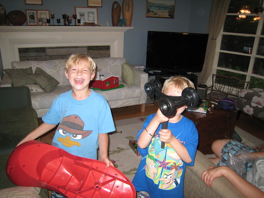 Tim and Cole with his birthday present (06-16-2010 18:46)