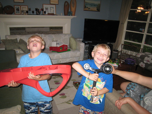 Tim and Cole with his birthday present (06-16-2010 18:46)