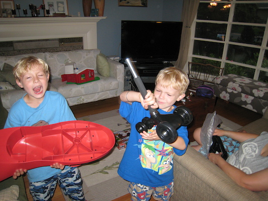 Tim and Cole with his birthday present (06-16-2010 18:46)