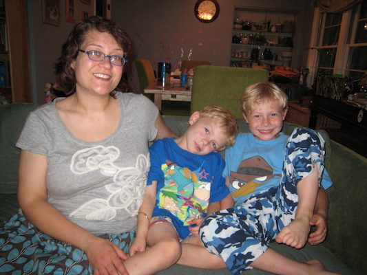 Mommy, Cole and Tim cuddling on Cole's Birthday (06-16-2010 18:53)