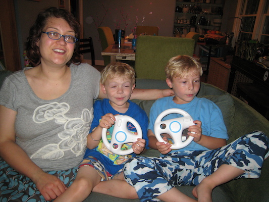 Mommy, Cole and Tim cuddling on Cole's Birthday (06-16-2010 18:53)