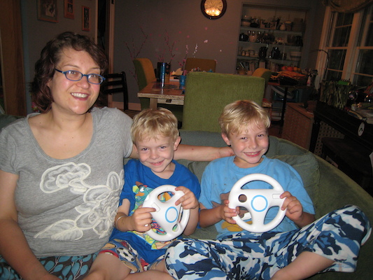 Mommy, Cole and Tim cuddling on Cole's Birthday (06-16-2010 18:53)