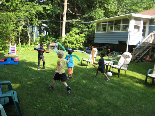 Lightsaber fighting at Cole's Birthday party (06-20-2010 15:36)