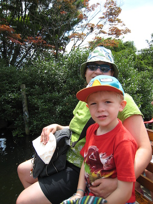 Xine and Cole on the Swan Boats (06-22-2010 11:45)