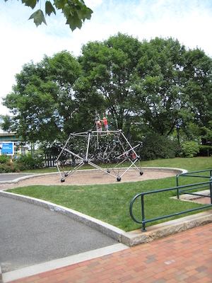 Tim and Cole climbing near the Galleria (06-22-2010 12:25)