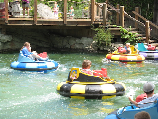 Tim, Ben and Cole in the bumper boats (07-15-2010 11:23)
