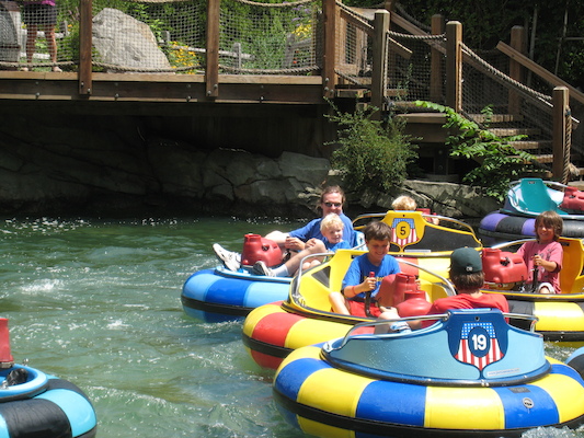 Tim, Ben and Cole in the bumper boats (07-15-2010 11:24)