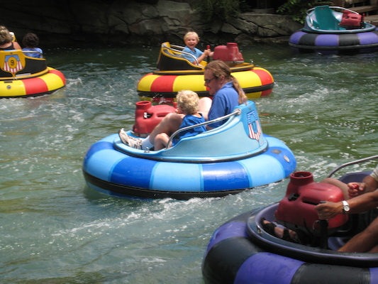 Tim, Ben and Cole in the bumper boats (07-15-2010 11:24)