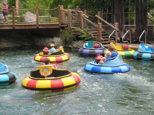 Tim, Ben and Cole in the bumper boats (07-15-2010 11:26)