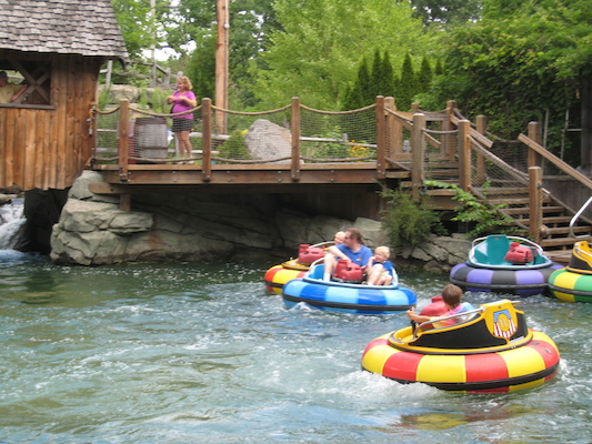 Tim, Ben and Cole in the bumper boats (07-15-2010 11:26)
