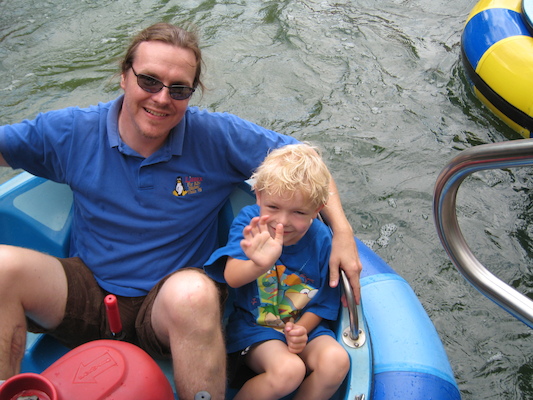 Ben and Cole in the bumper boats (07-15-2010 11:29)