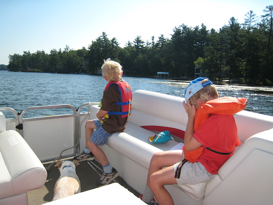 Cole, Tim and Emily on the boat (07-18-2010 08:15)