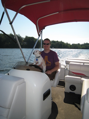 Emily piloting the boat (07-18-2010 08:25)