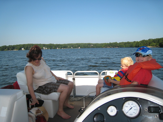 Emily, Xine, Cole and Tim on the boat (07-18-2010 08:26)