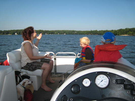 Emily, Xine, Cole and Tim on the boat (07-18-2010 08:26)