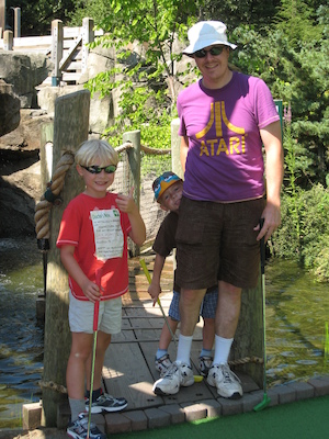 Tim, Ben and Cole mini-golfing (07-18-2010 09:15)