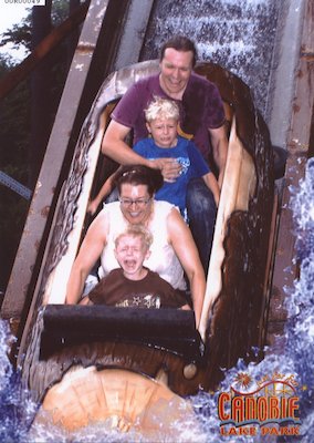 Cole, Xine, Tim and Ben on the flume (08-15-2010 21:24)