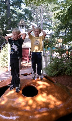 Tim and Cole on a pie (08-21-2010 10:24)