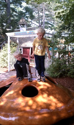 Tim and Cole on a pie (08-21-2010 10:24)